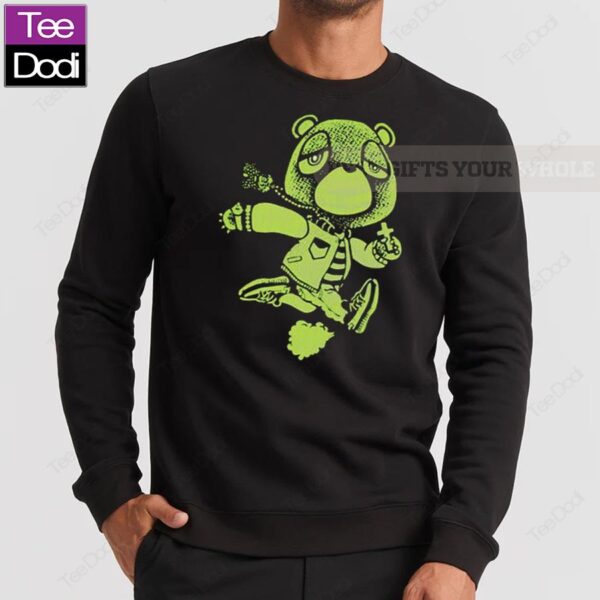 Black Neon Lime Green Bear Sweatshirt