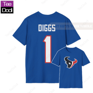 [Front + Back] Official Stefon Diggs Number 1 Houston Texans Shirt
