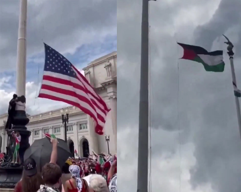 Down American Flag, Burn It, Raise Palestinian Flag Netanyahu